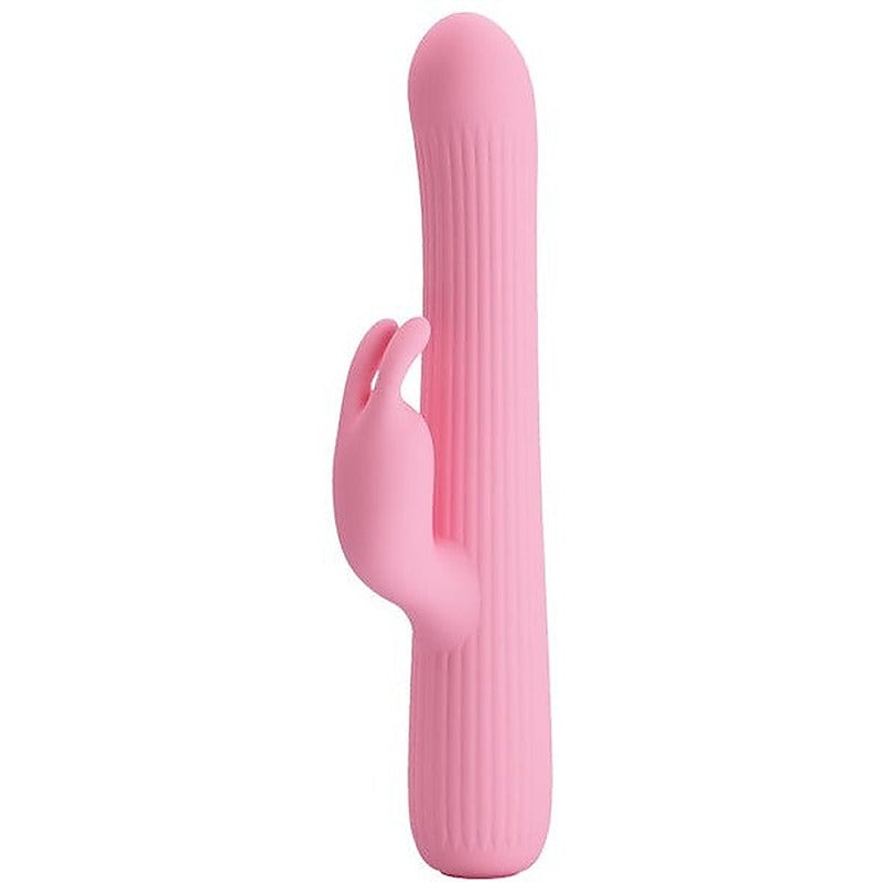 Pretty Love Rechargeable Julian Silicone Rabbit Vibrator Pink Dual Stimulation - Rabbit Vibrators