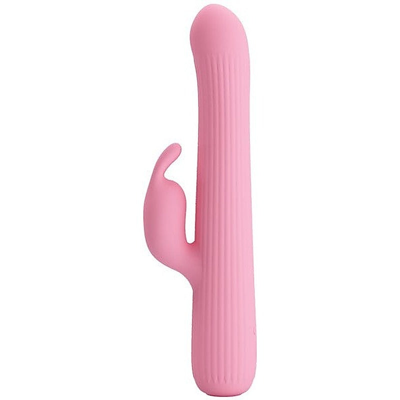 Pretty Love Rechargeable Julian Silicone Rabbit Vibrator Pink Dual Stimulation - Rabbit Vibrators