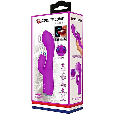 Baile Pretty Love Rechargeable Gloria Silicone Rabbit Vibrator Purple - Rabbit Vibrators