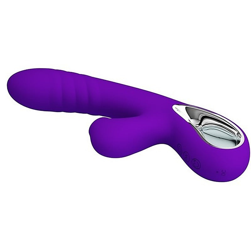 Pretty Love Jersey Rechargeable Multi Function Rabbit Massager Purple - Rabbit Vibrators