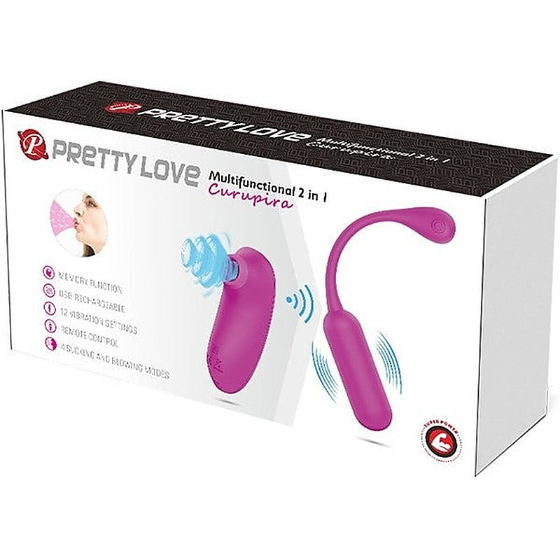 Pretty Love Curupira 2-in-1 Remote Control Clitoral Massager - Clit Ticklers and Pulsators