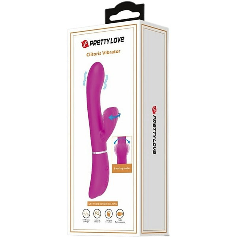 Baile Pretty Love USB Rechargeable Rabbit Style Clitoris Vibrator Purple - Rabbit Vibrators
