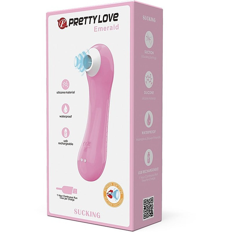 Pretty Love Rechargeable Sucking Emerald Clitoral Massager - Clit Ticklers and Pulsators