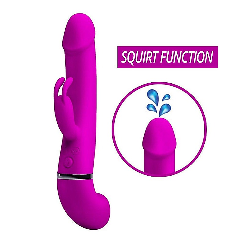 Baile Pretty Love Rechargeable Squirting Henry Rabbit Vibrator Dual Stimulation - Rabbit Vibrators