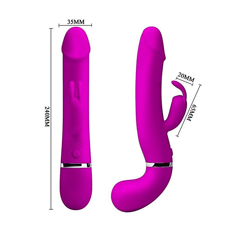Baile Pretty Love Rechargeable Squirting Henry Rabbit Vibrator Dual Stimulation - Rabbit Vibrators