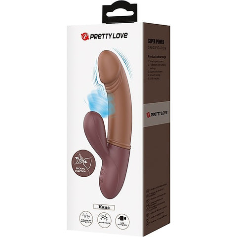 Baile Pretty Love Kane Rechargeable Rabbit G Spot Massager Brown with Ring - Rabbit Vibrators