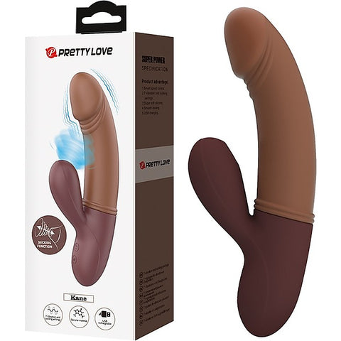 Baile Pretty Love Kane Rechargeable Rabbit G Spot Massager Brown with Ring - Rabbit Vibrators