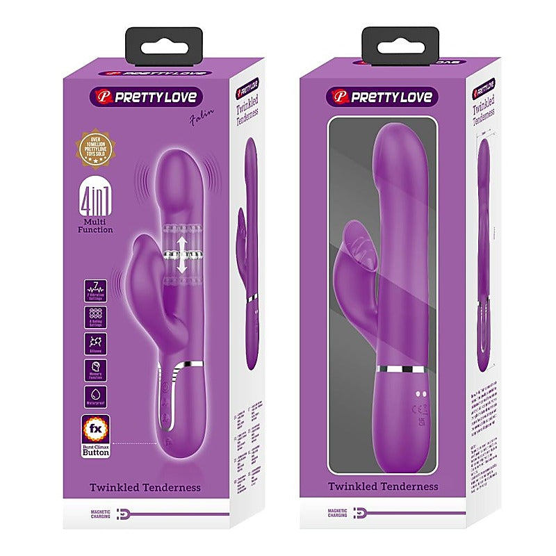 Pretty Love Falin 4 in1 Multi Function Rabbit Vibrator with Cock Rings - Rabbit Vibrators