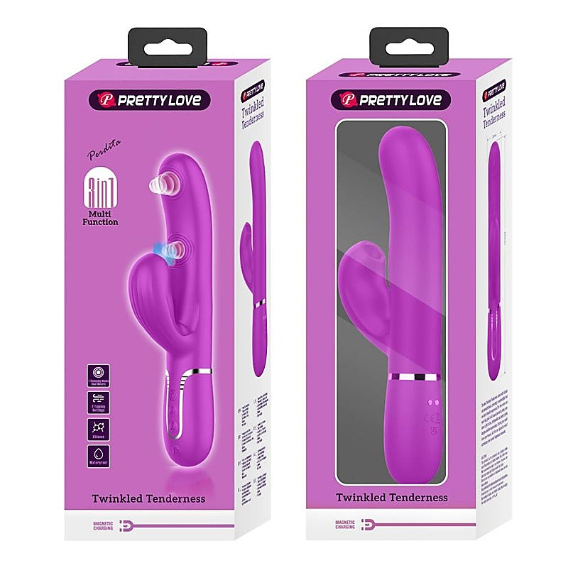 Pretty Love Perdita 3 in1 Multi Function Rabbit Style Vibrator with Ring - Rabbit Vibrators