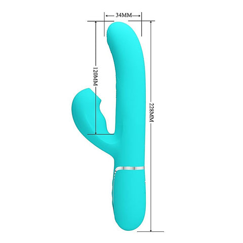 Pretty Love Perdita 3 in1 Multi Function Rabbit Style Vibrator with Ring - Rabbit Vibrators
