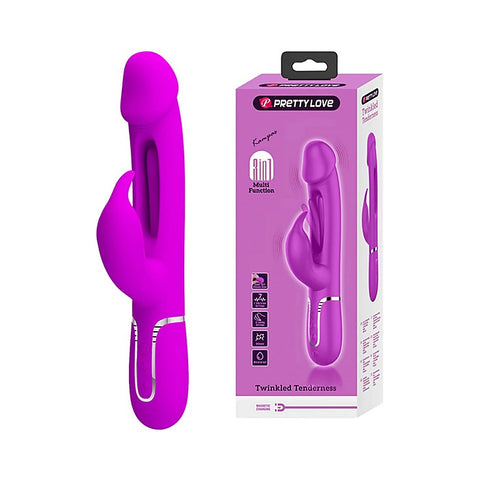 Pretty Love Kampas 3 in1 Multi Function Rechargeable Rabbit Vibrator Dual Ring - Rabbit Vibrators