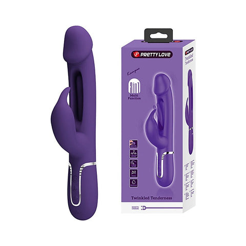 Pretty Love Kampas 3 in1 Multi Function Rechargeable Rabbit Vibrator Dual Ring - Rabbit Vibrators