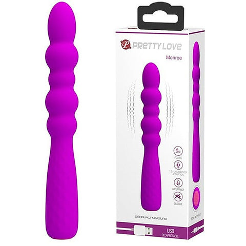 Pretty Love Monroe 12 Function Rechargeable G Spot Vibrator Purple Curved Design - G-Spot Vibrators