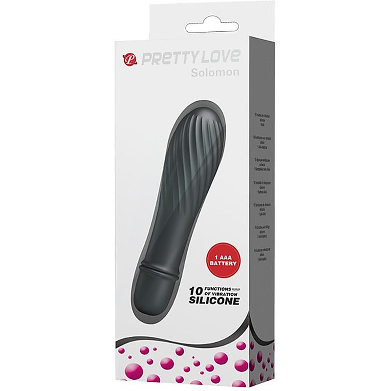 Baile Pretty Love Solomon 10 Function G Spot Silicone Vibrator Black Curved Design - G-Spot Vibrators