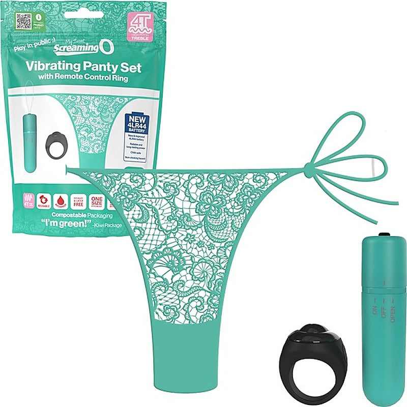 Vibrating Panty Set With Remote Ring 4T by Screaming O - Remote Control Vibrators