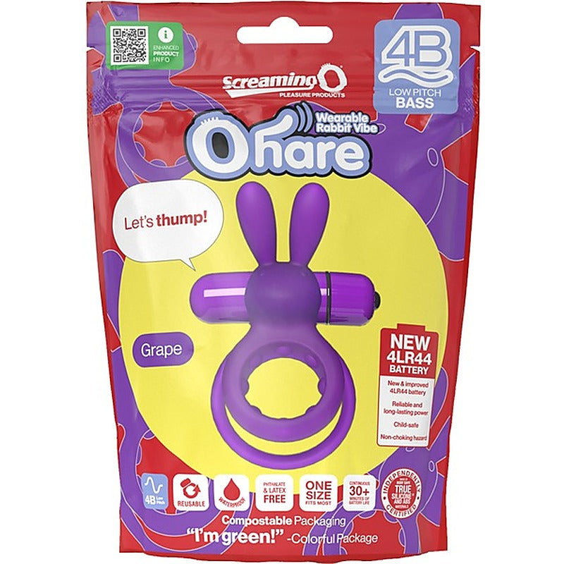 Ohare 4B Low Pitch Bass Vibrating Cock Ring by Screaming O - Vibrating Cock Rings