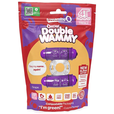 Double Wammy 4T High Pitch Treble Cock Ring by Screaming O - Vibrating Cock Rings