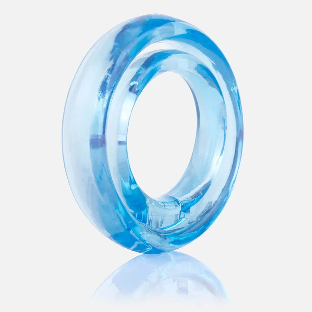 Screaming O Ring O 2 Double Pleasure Stretchy Cock Ring Dual Ring Technology - Blue - Stretchy Cock Rings