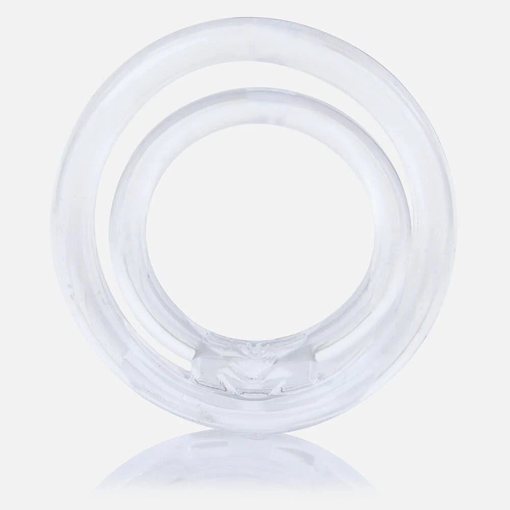 Screaming O Ring O 2 Double Pleasure Stretchy Cock Ring Dual Ring Technology - Clear - Stretchy Cock Rings