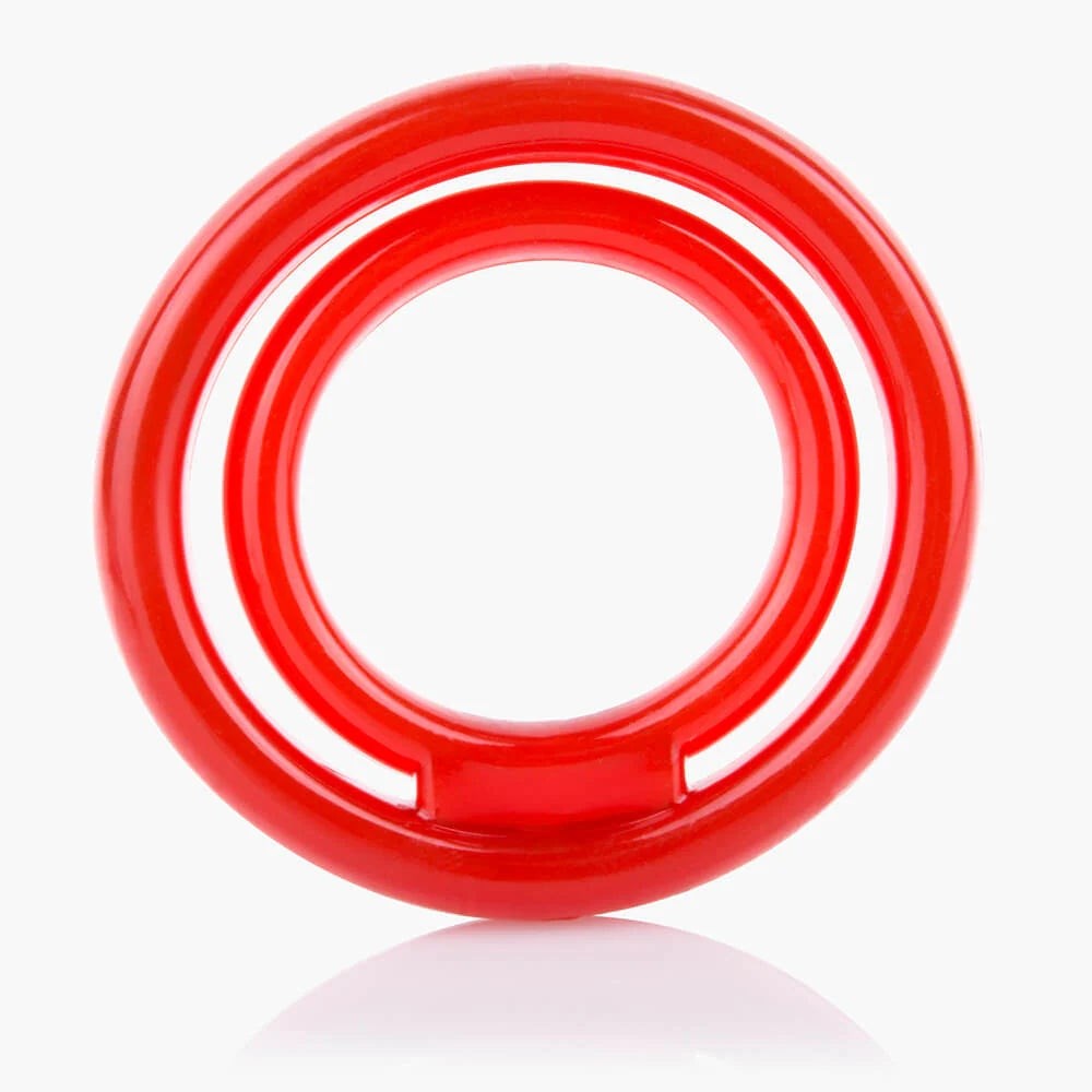 Screaming O Ring O 2 Double Pleasure Stretchy Cock Ring Dual Ring Technology - Red - Stretchy Cock Rings