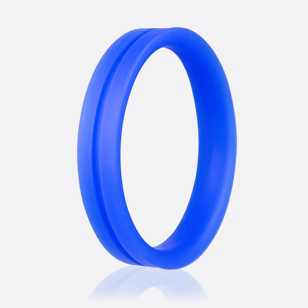 Screaming O Ring O Pro XL Stretchy Silicone Cock Ring Wide Band Design - Blue - Stretchy Cock Rings
