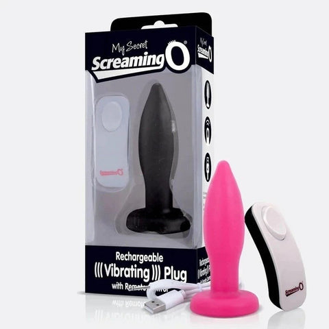 Screaming O Charged Rechargeable Remote Control Vibrating Butt Plug - Butt Plugs