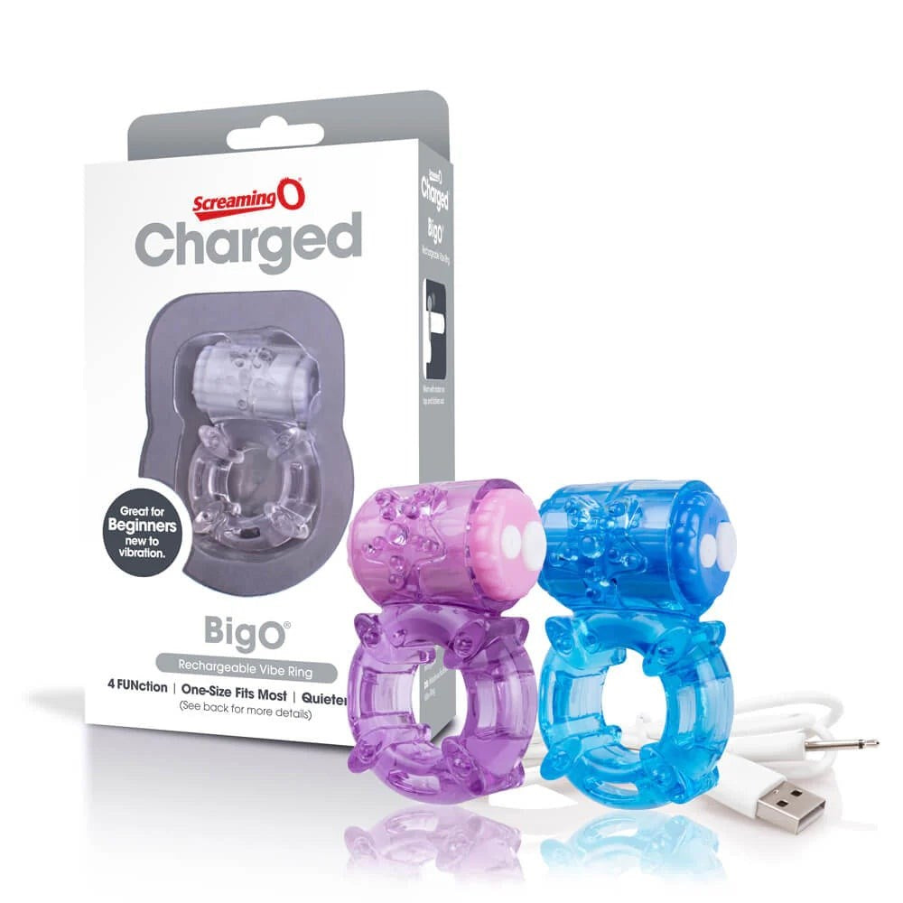 Screaming O Charged Big O Rechargeable Vibrating Cock Ring 4 Speeds - - Vibrating Cock Rings