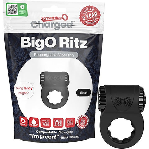 Charged BigO Ritz Rechargeable Vibrating Men's Cock Ring - Vibrating Cock Rings