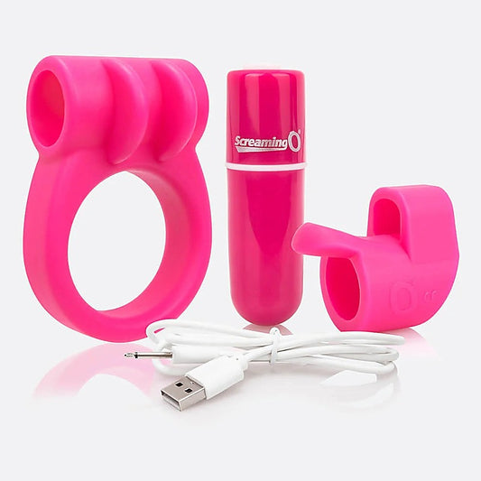 Charged 10 Functions Men's Vibrating Cock Ring Combo Kit #1 - Vibrating Cock Rings