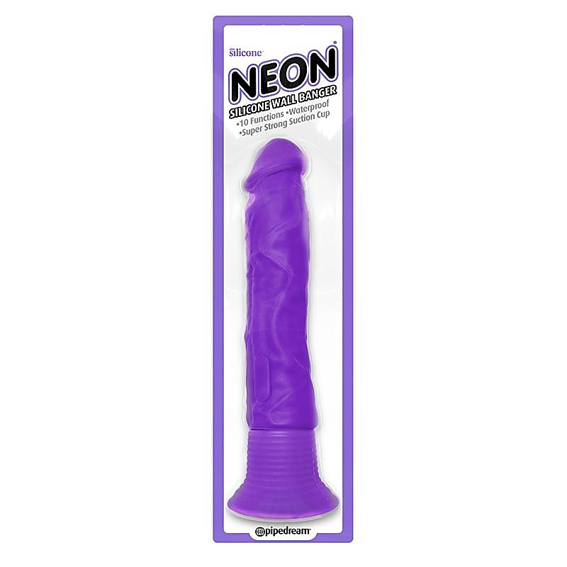 Neon Silicone Wall Banger Vibrating Dildo - Vibrating Dildos