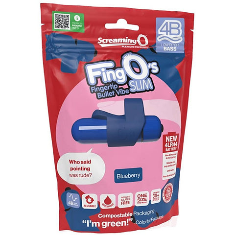 Screaming O FingOs Slim 4B Low Pitch Bass Finger Vibrator Soft Silicone - Finger and Tongue Vibrators