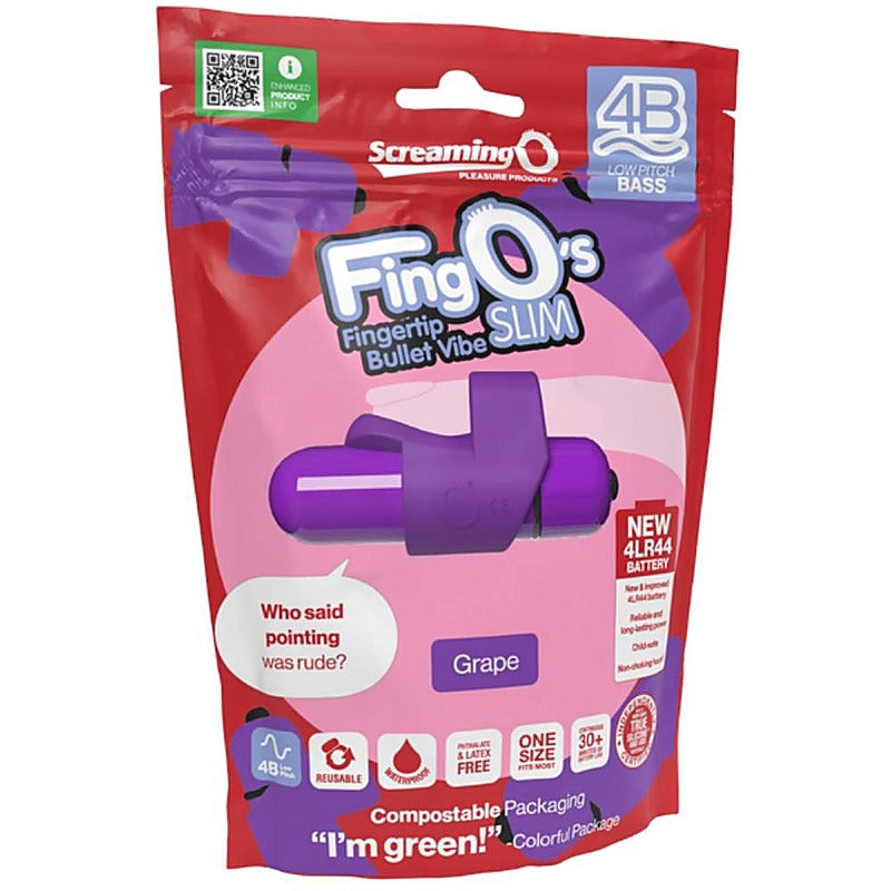 Screaming O FingOs Slim 4B Low Pitch Bass Finger Vibrator Soft Silicone - Finger and Tongue Vibrators