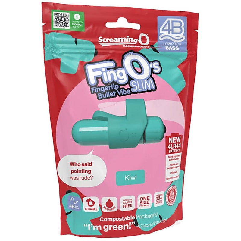 Screaming O FingOs Slim 4B Low Pitch Bass Finger Vibrator Soft Silicone - Finger and Tongue Vibrators