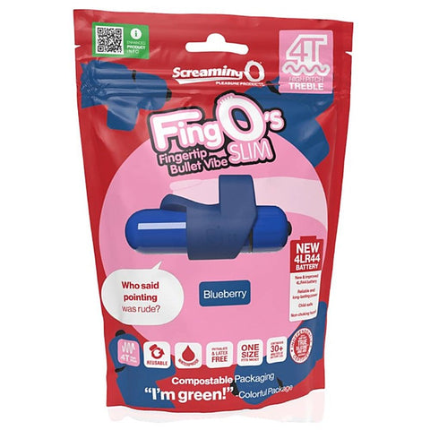 Screaming O FingOs Slim 4T High Pitch Treble Adult Finger Massager and Feature - Finger and Tongue Vibrators