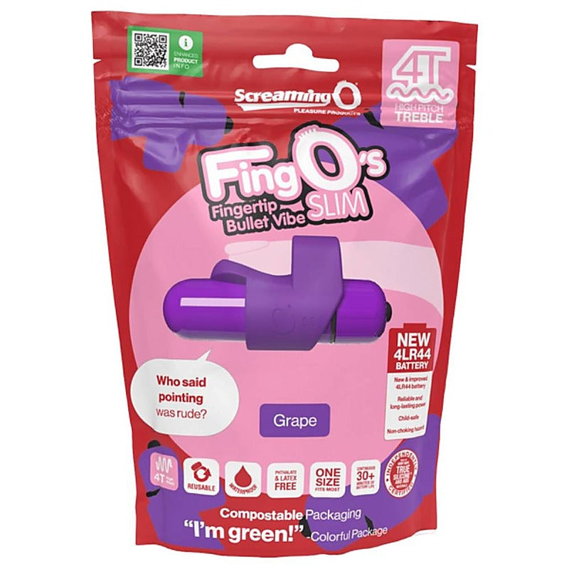 Screaming O FingOs Slim 4T High Pitch Treble Adult Finger Massager and Feature - Finger and Tongue Vibrators