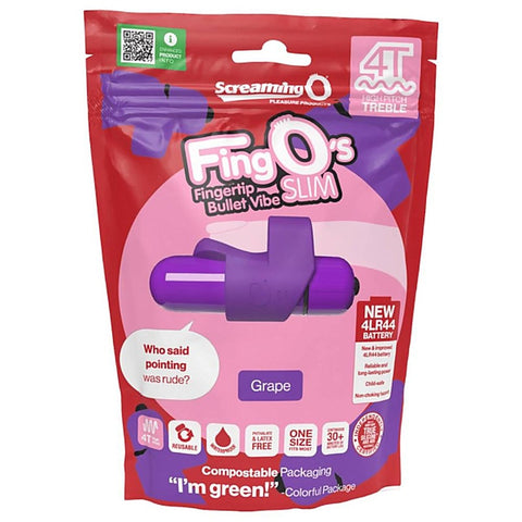 Screaming O FingOs Slim 4T High Pitch Treble Adult Finger Massager and Feature - Finger and Tongue Vibrators