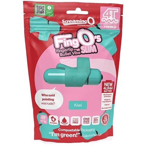 Screaming O FingOs Slim 4T High Pitch Treble Adult Finger Massager and Feature - Finger and Tongue Vibrators