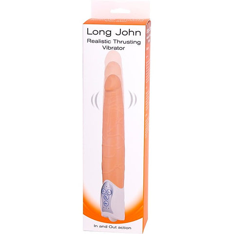 Seven Creations Long John Realistic Thrusting Vibrator with Cock Ring - Vibrating Dildos