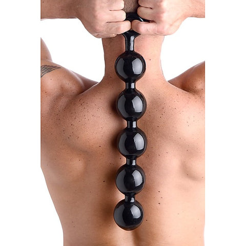Premium Black Baller Anal Beads by XR Brands - Anal Beads and Balls