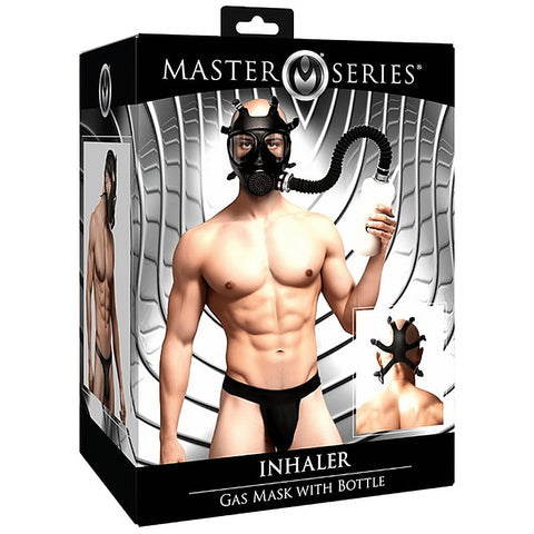 Master Series BDSM Play Inhaler Gas Mask by XR Brands - Bondage Hoods