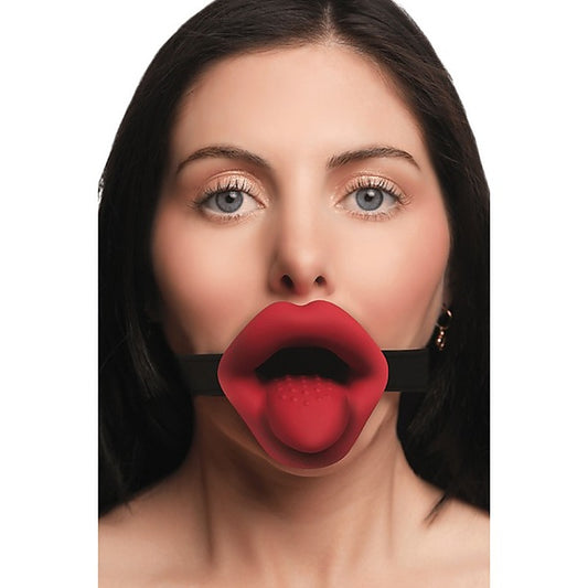 Master Series Vibrating Sissy Bondage Mouth Gag by XR Brands - Bondage Gags and Bits