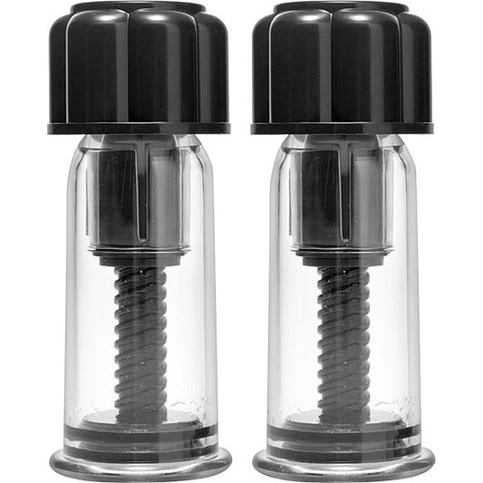 Black Maxxx Powerful Twist Nipple Suckers by XR Brands - Nipple and Clit Clamps