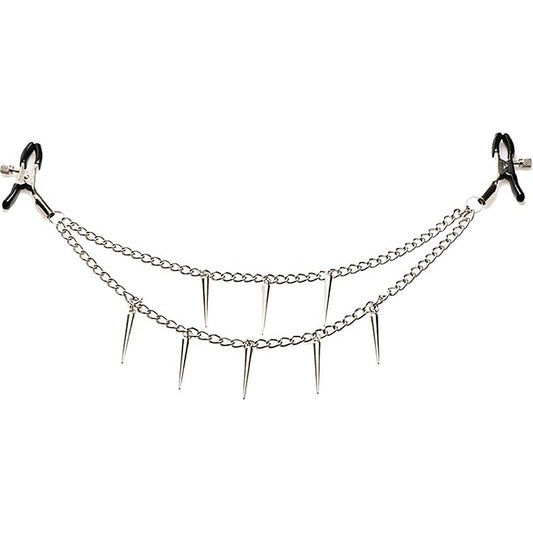 Master Series Daggers Double Chain Nipple Clamps - Nipple and Clit Clamps
