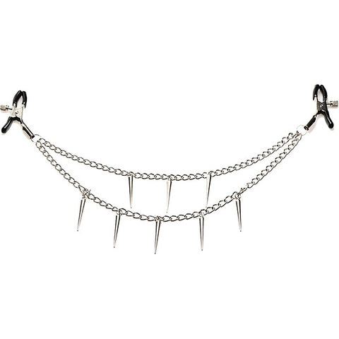 Master Series Daggers Double Chain Nipple Clamps - Nipple and Clit Clamps