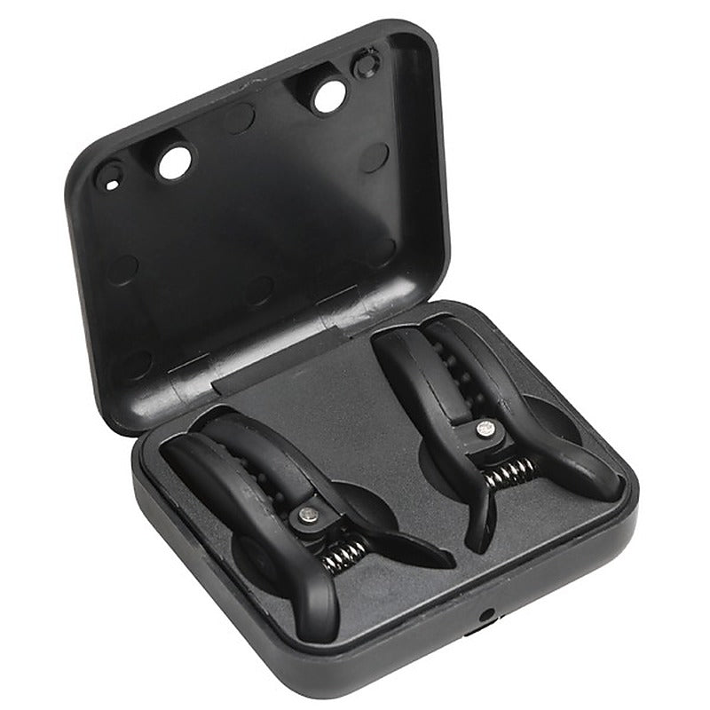 Master Series Dark Grip Vibrating BDSM Nipple Clamps - Nipple and Clit Clamps