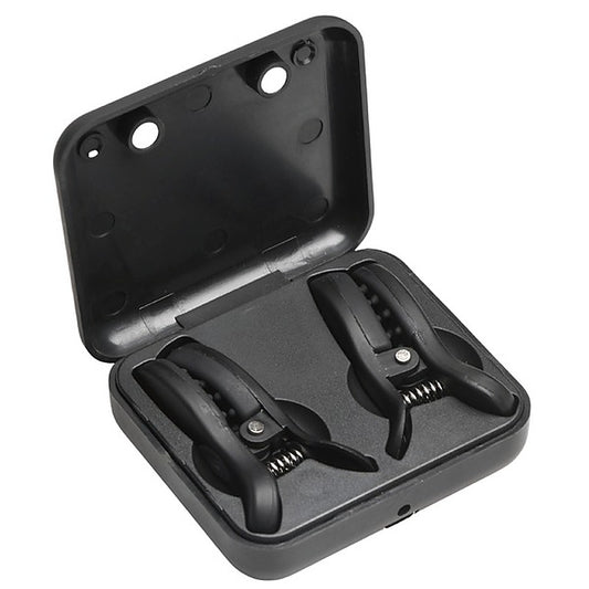 Master Series Dark Grip Vibrating BDSM Nipple Clamps - Nipple and Clit Clamps