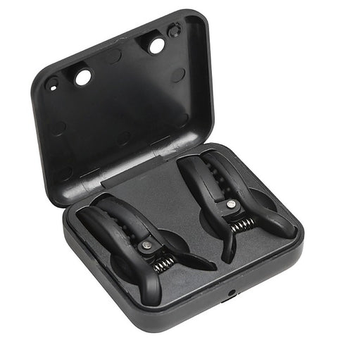 Master Series Dark Grip Vibrating BDSM Nipple Clamps - Nipple and Clit Clamps