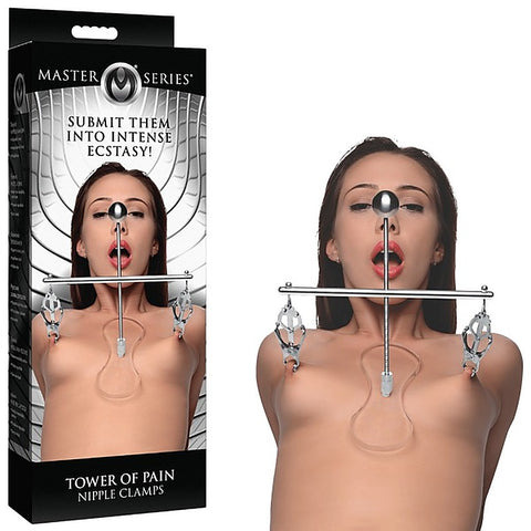 Master Series Tower of Pain Nipple Clamps by XR Brands - Nipple and Clit Clamps