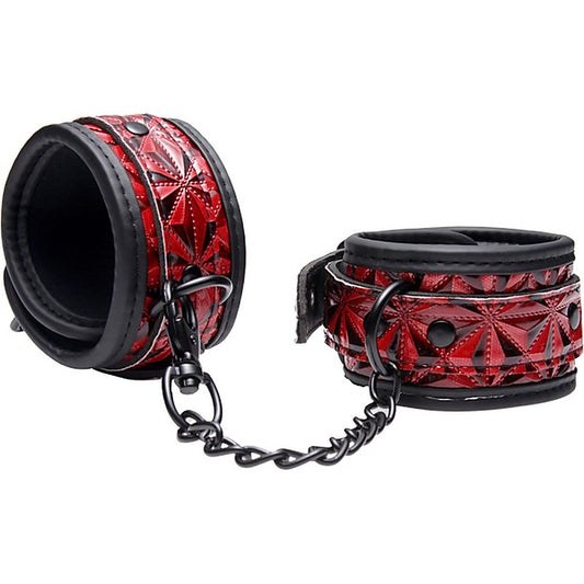 Master Series Crimson Tied Embossed BDSM Play Wrist Cuffs - Cuffs And Restraints