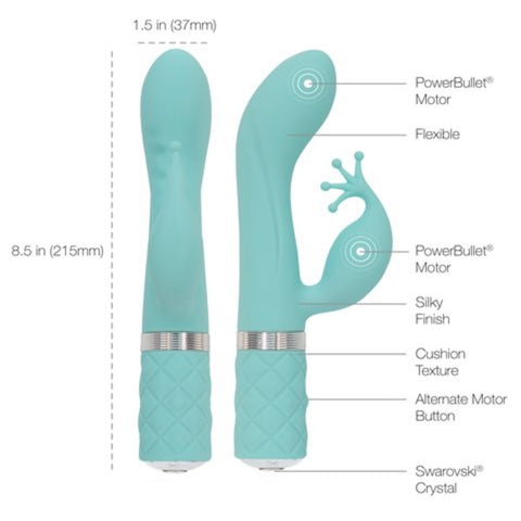 BMS Factory Pillow Talk Kinky Clitoral and G Spot Vibrator Dual Stimulation - Clit Ticklers and Pulsators